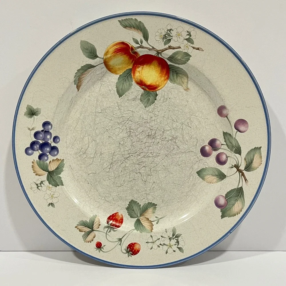 Savoir Vivre Luscious JJ017 Dinner Plate Fruit Stoneware Japan Set of 2